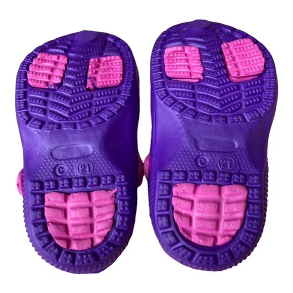 Girls coastal kick toddler two tone Fuchsia Purple Crogs Size 6 Tolder Baby - Picture 3 of 10